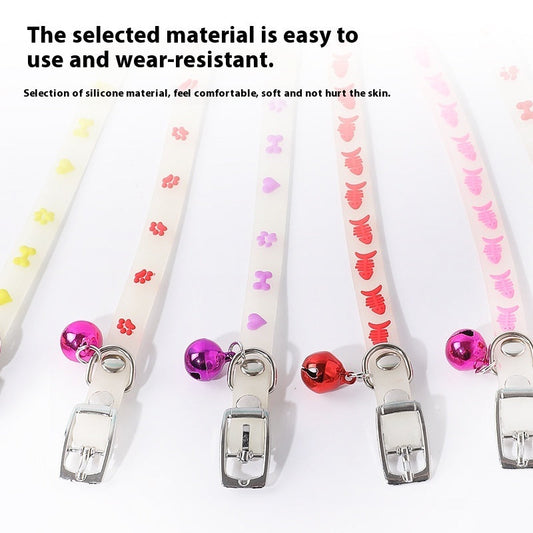 KFX-0804925 Glow-in-the-Dark Adjustable Pet Collar for Cats - Various Styles Available