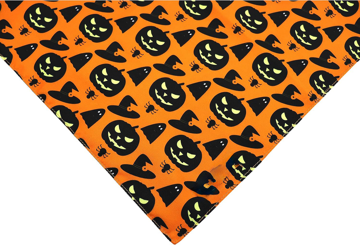 KFX-0806205 Reversible Halloween Dog Bandana with Pumpkin and Spider Web Design, Adjustable Fit for Neck Sizes up to 16 inches