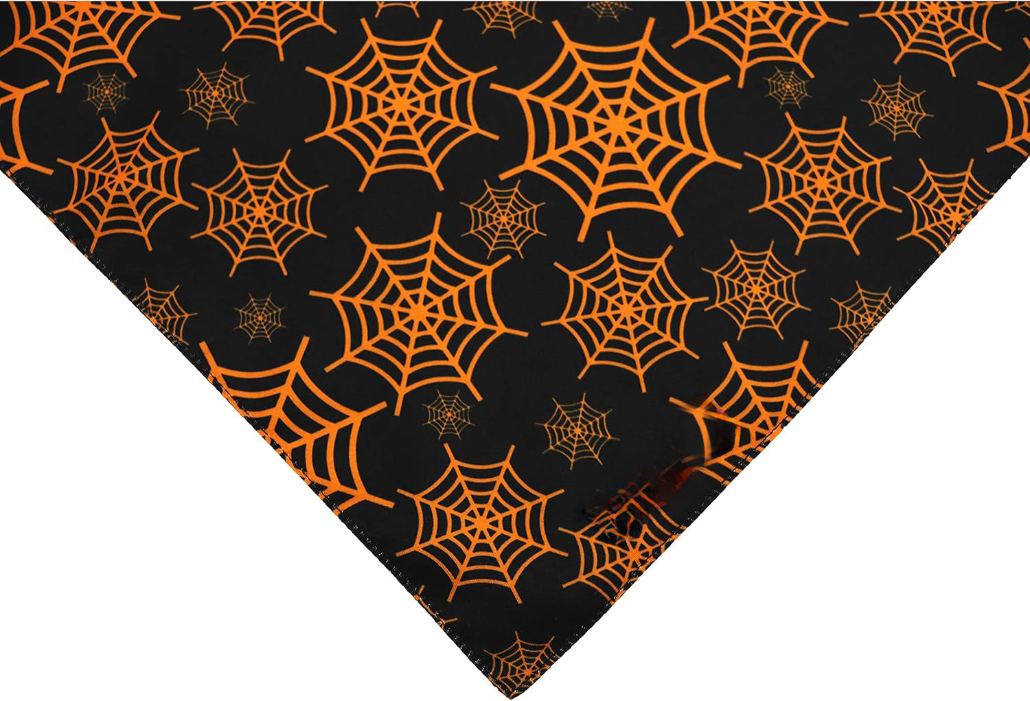 KFX-0806205 Reversible Halloween Dog Bandana with Pumpkin and Spider Web Design, Adjustable Fit for Neck Sizes up to 16 inches