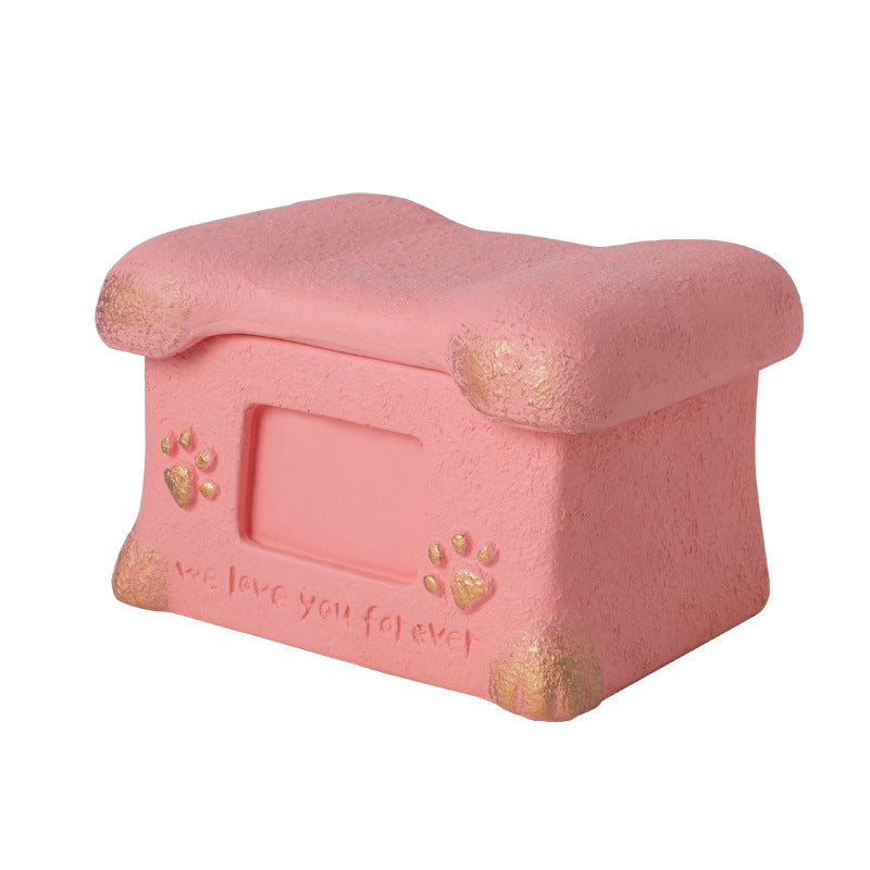KFX-0806589 Handmade Pet Cremation Cinerary Casket in Polant Cement with Ash Urn