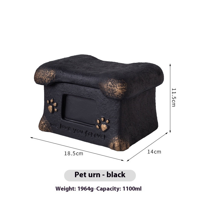 KFX-0806589 Handmade Pet Cremation Cinerary Casket in Polant Cement with Ash Urn