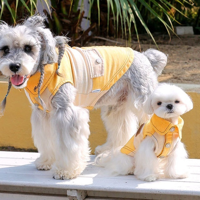 KFX-0807485 Casual Yellow Pet Clothing for Small Dogs - Bichon, Yorkshire, Schnauzer Sizes XXS to XXL