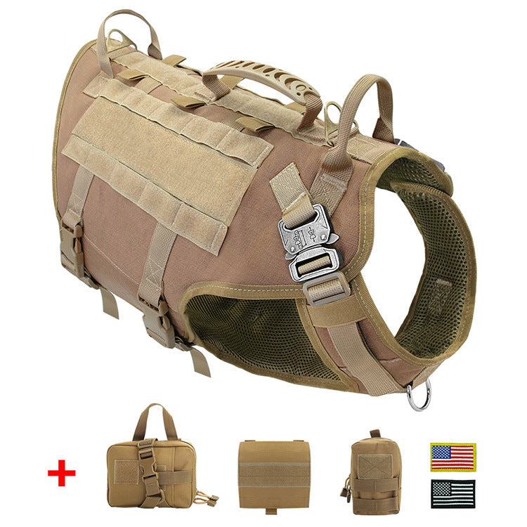 KFX-0807997 Malinois Dog Training Vest with Leash and Backpack - Available in Brown, Green, and Black
