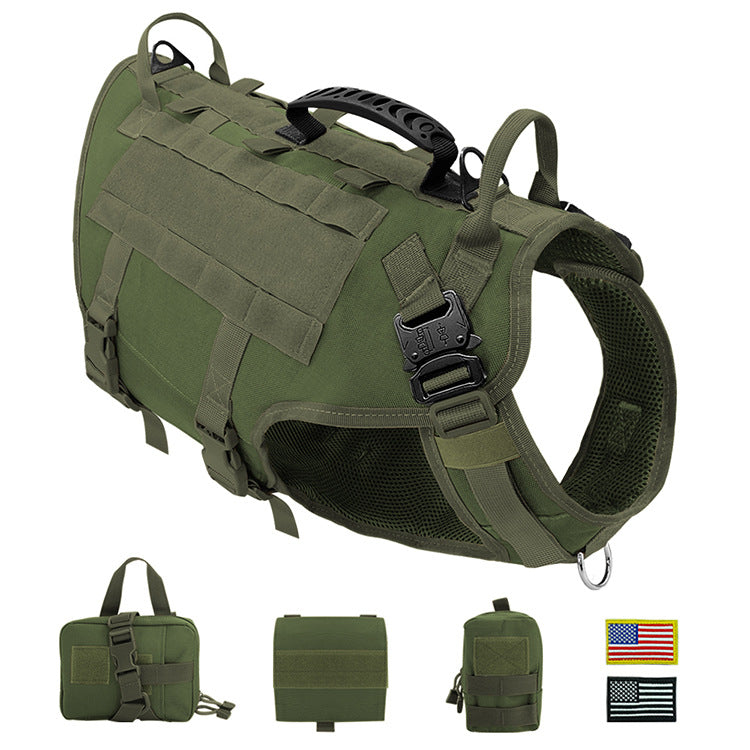 KFX-0807997 Malinois Dog Training Vest with Leash and Backpack - Available in Brown, Green, and Black