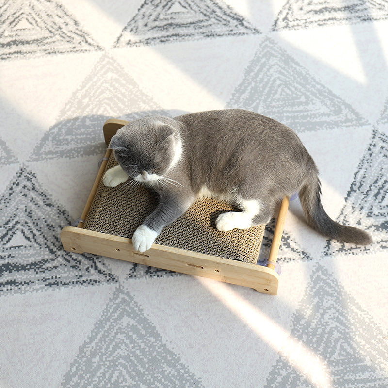KFX-0808893 Vertical Cat Scratcher with Suction Cup, Durable Corrugated Paper Sofa Protector