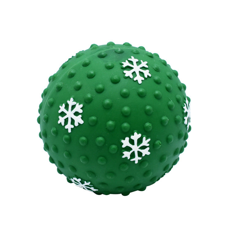 KFX-0810173 Festive Interactive Dog Toy Balls for Chewing, Tooth Cleaning, and Playtime Fun