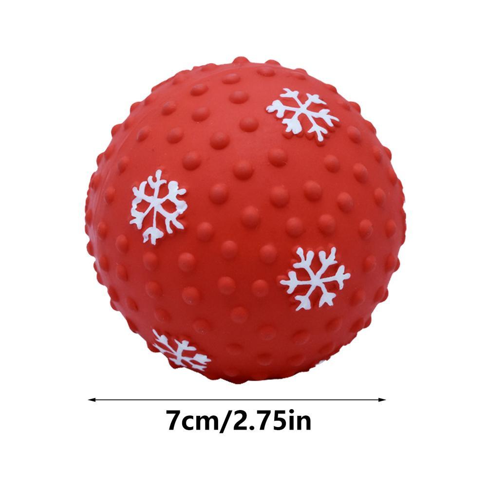 KFX-0810173 Festive Interactive Dog Toy Balls for Chewing, Tooth Cleaning, and Playtime Fun