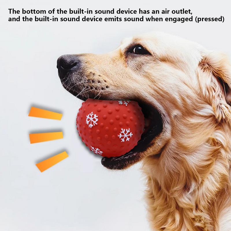 KFX-0810173 Festive Interactive Dog Toy Balls for Chewing, Tooth Cleaning, and Playtime Fun