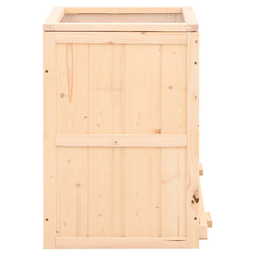 KFX-0810301 Two-Story Hamster Cage 81x40x60 cm with Solid Fir Wood, Exercise Wheel, and Easy Access Wire Mesh