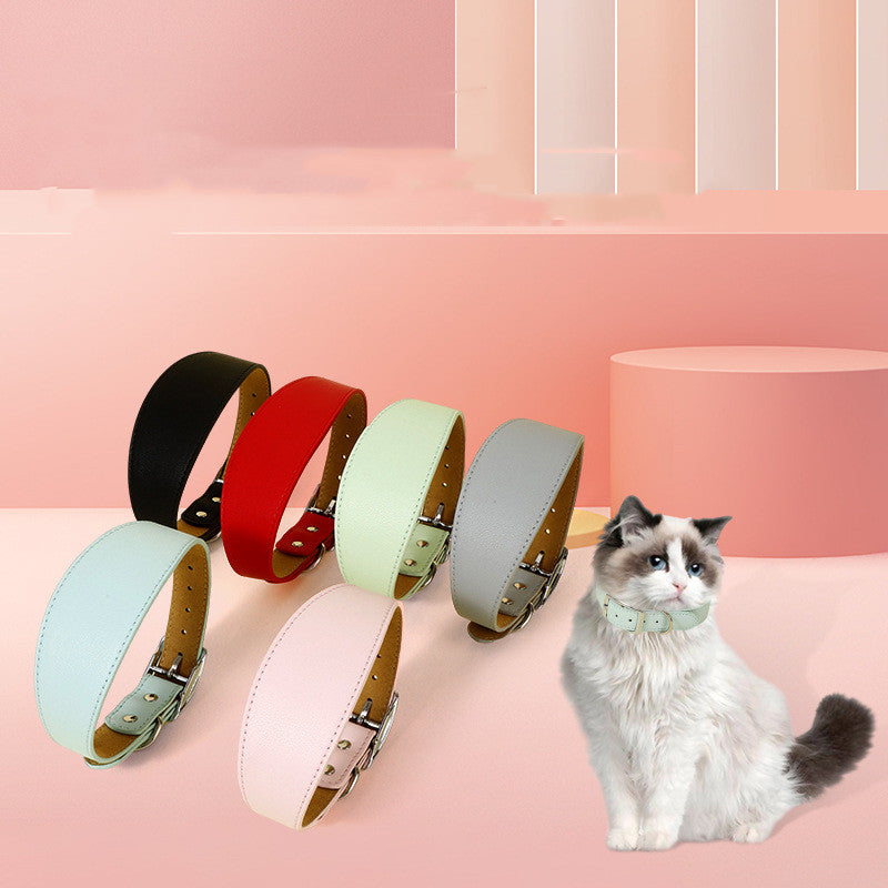 KFX-0810685 Casual Adjustable Pet Collar in Monochrome Colors - Black, Red, Light Green, Gray, Light Blue, Light Pink