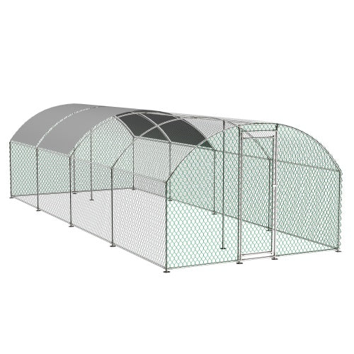 KFX-0812349 Large Metal Chicken Coop with Lockable Features and Waterproof Design - 258.2 sq ft Indoor/Outdoor Space
