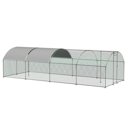KFX-0812349 Large Metal Chicken Coop with Lockable Features and Waterproof Design - 258.2 sq ft Indoor/Outdoor Space