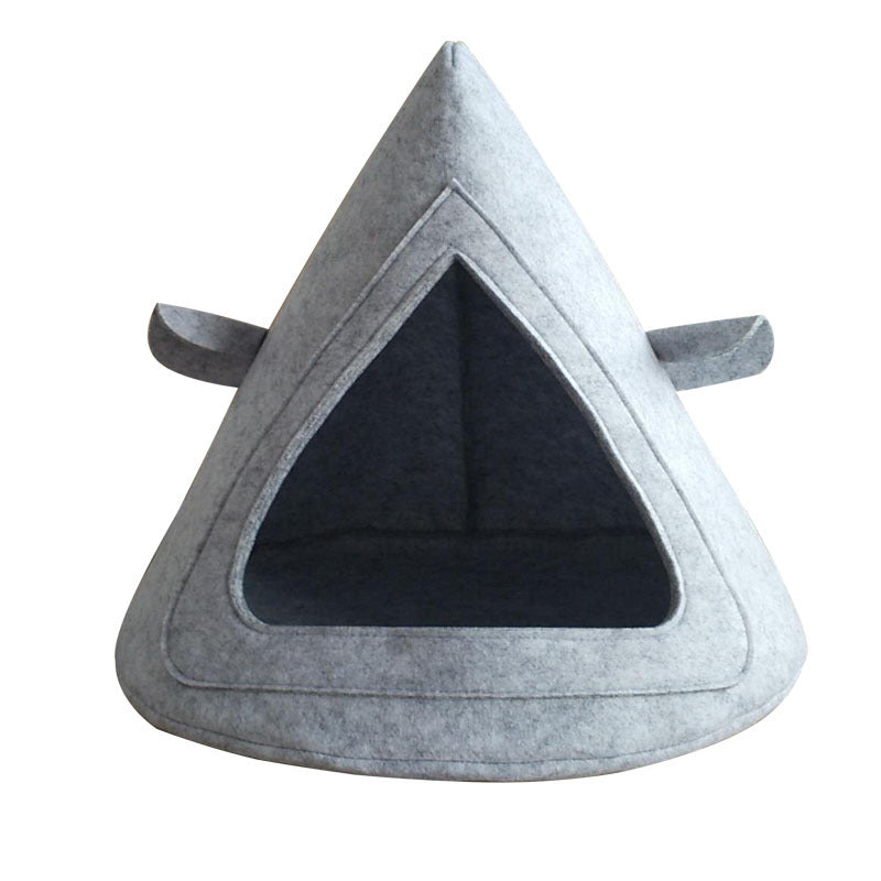 KFX-0812733 Ventilated Felt Pet Nest for Cats and Dogs - Medium Gray, Brown, Light Gray, 40cm x 40cm x 43cm