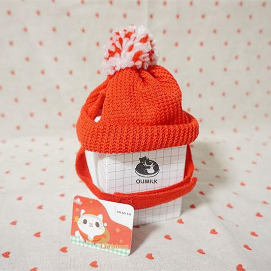 KFX-0813501 Red Wool Festive Adjustable Hat for Christmas and New Year Celebrations