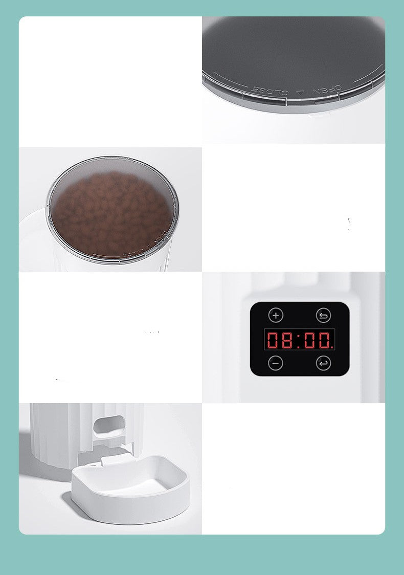 KFX-0814653 Automatic Cat Feeder with WiFi Connectivity - White, PP Material