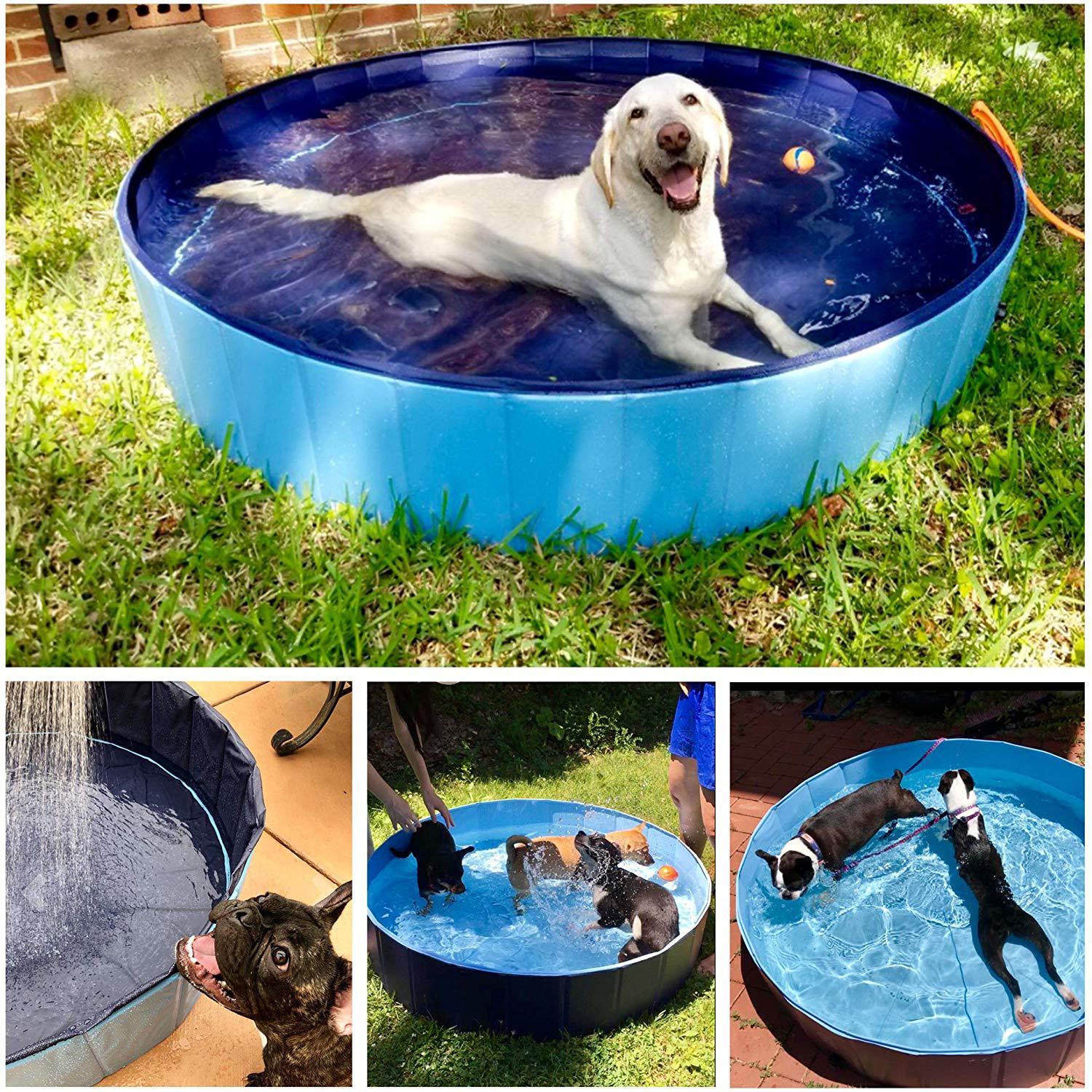 KFX-0816317 Foldable Collapsible Dog and Cat Bath Pool - Portable Indoor/Outdoor Swimming Tub for Pets