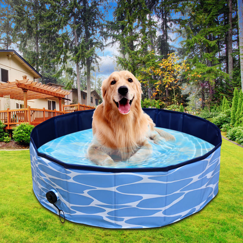 KFX-0816317 Foldable Collapsible Dog and Cat Bath Pool - Portable Indoor/Outdoor Swimming Tub for Pets