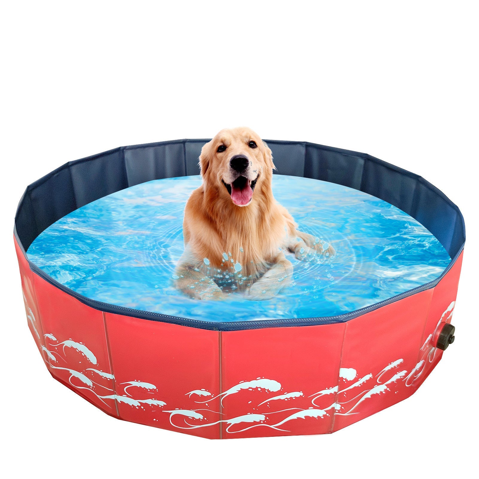 KFX-0816317 Foldable Collapsible Dog and Cat Bath Pool - Portable Indoor/Outdoor Swimming Tub for Pets