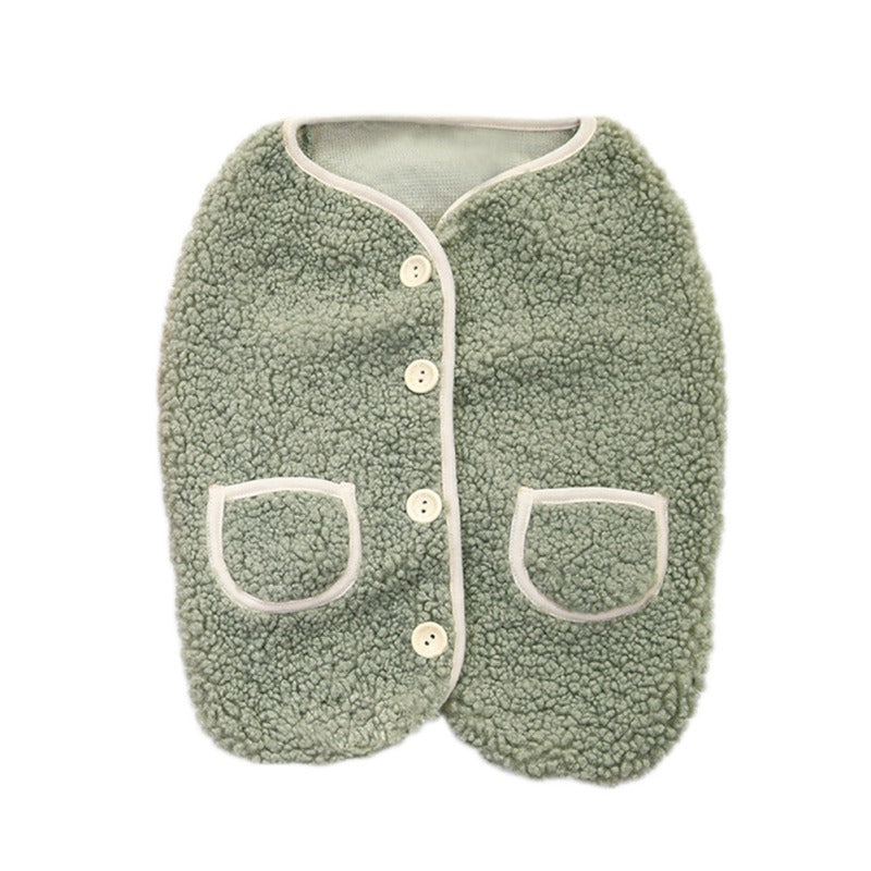 KFX-0816829 Dog Vest Coat for Autumn and Winter in Green and Orange, Polyester Fabric