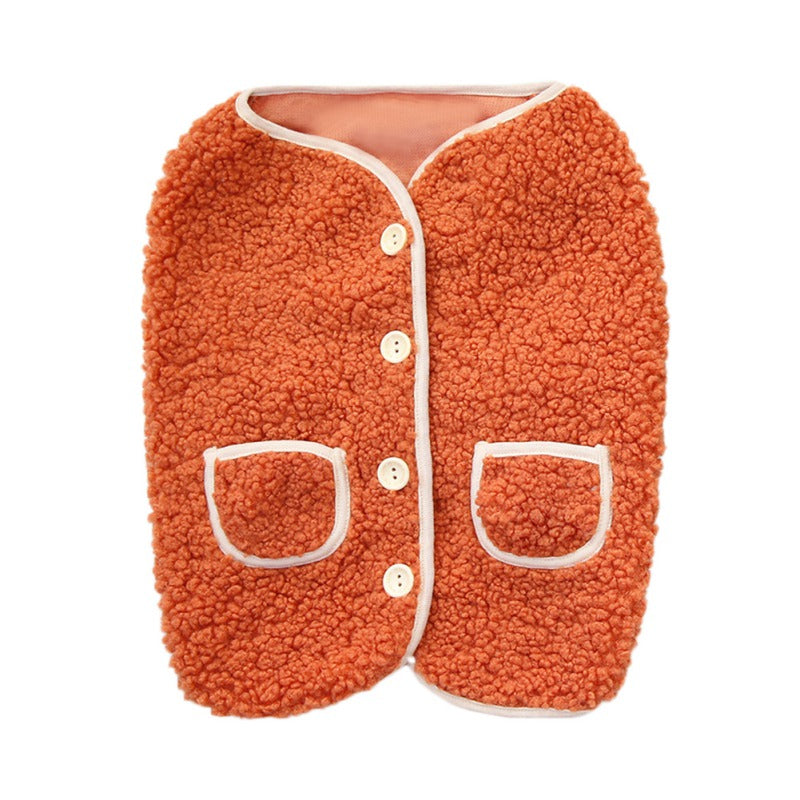 KFX-0816829 Dog Vest Coat for Autumn and Winter in Green and Orange, Polyester Fabric
