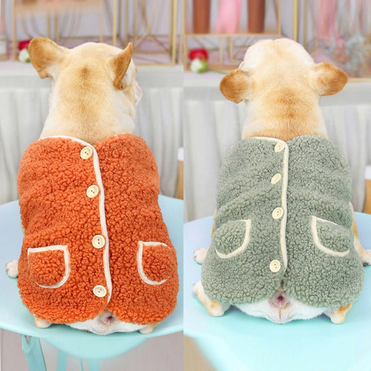 KFX-0816829 Dog Vest Coat for Autumn and Winter in Green and Orange, Polyester Fabric