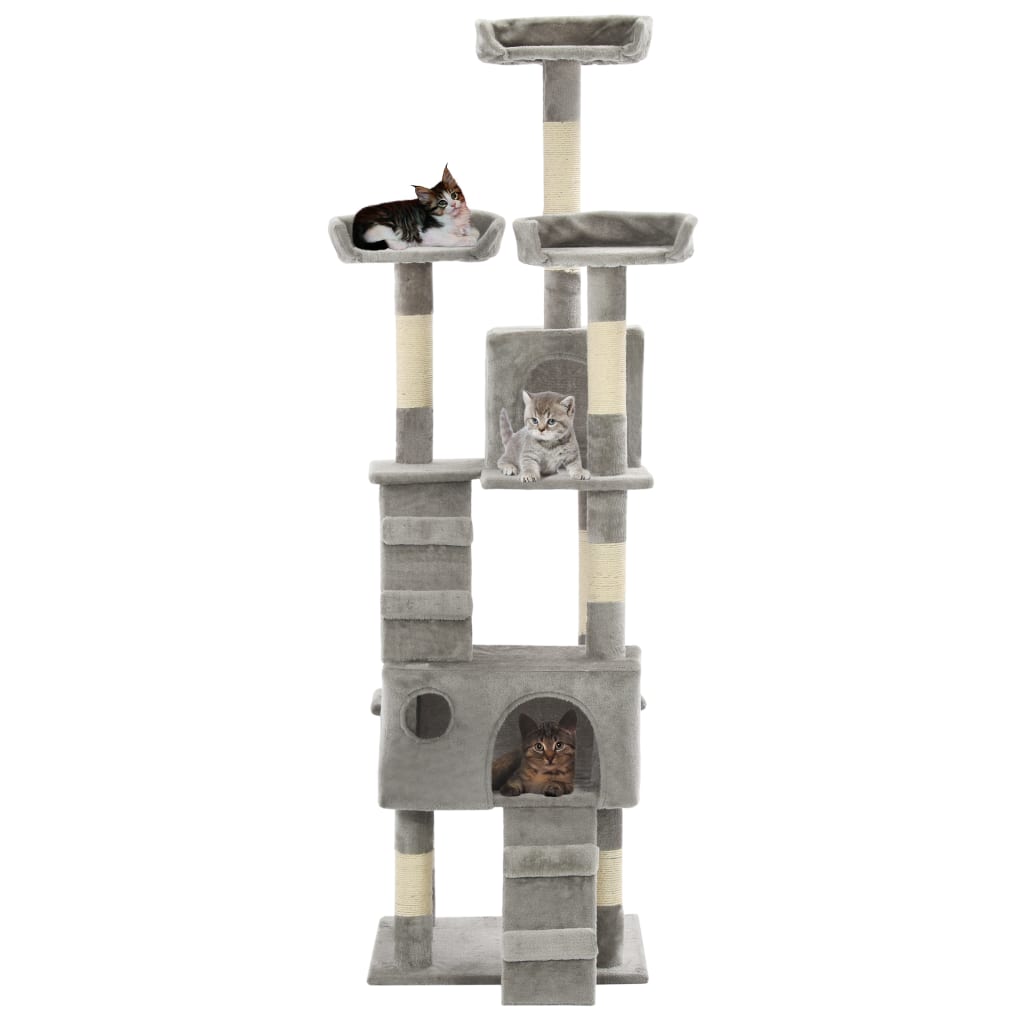 KFX-0817725 Luxury Cat Tree with Sisal Scratching Posts, Cozy Hideaways, 170 cm Height