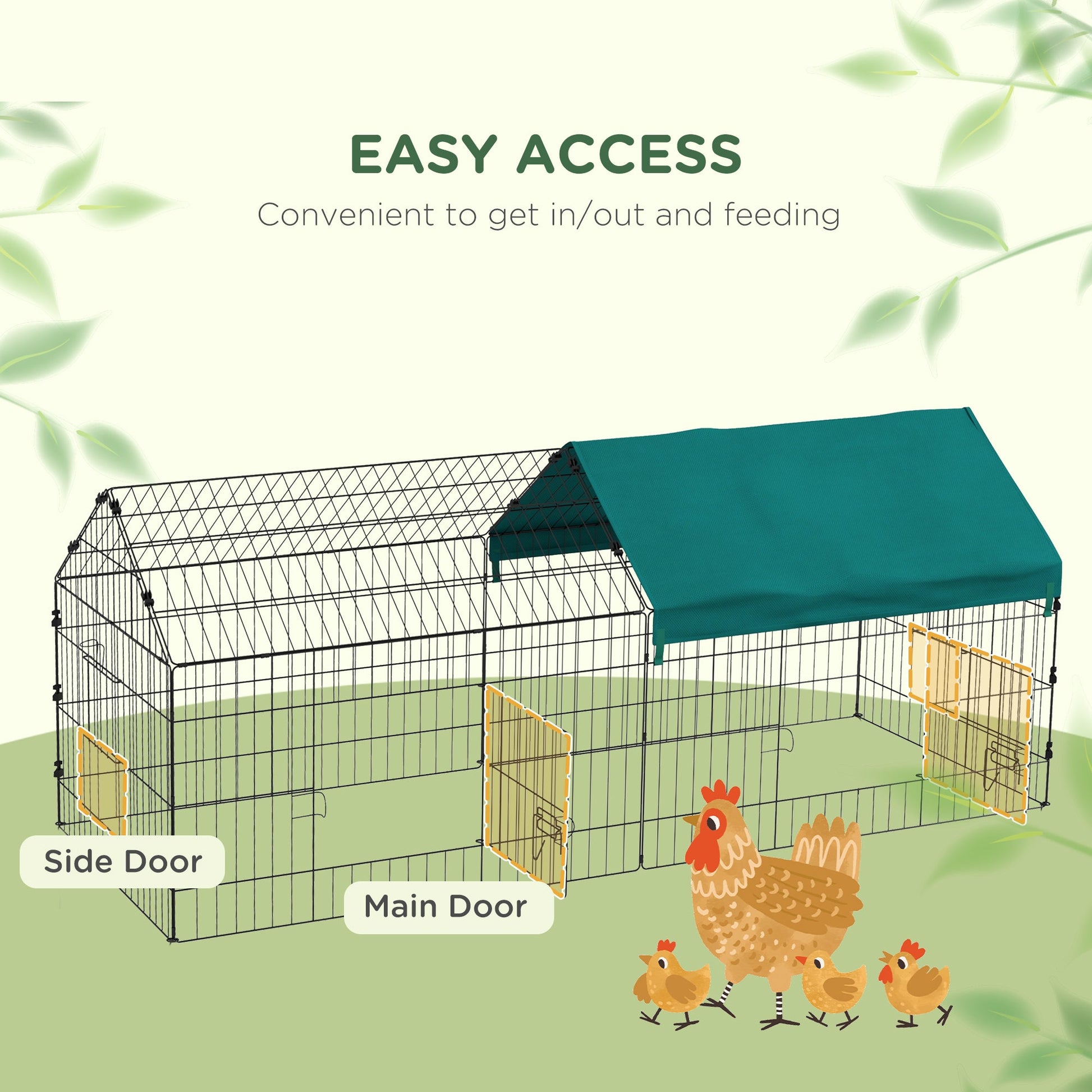 KFX-0818109 73-Inch Small Animal Playpen with Roof for Rabbits, Chickens, and Chinchillas