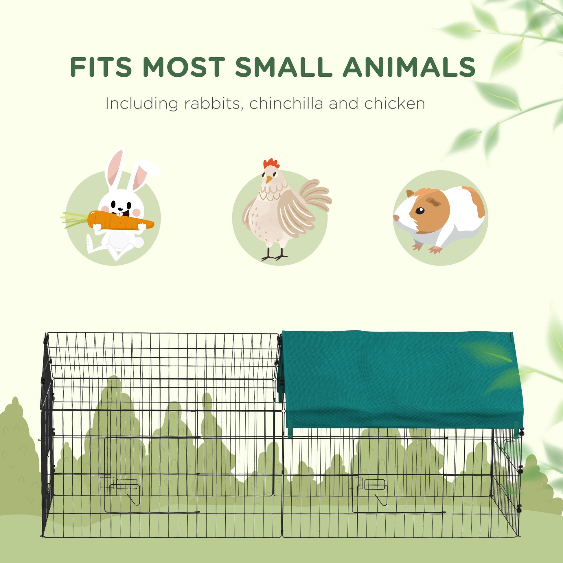 KFX-0818109 73-Inch Small Animal Playpen with Roof for Rabbits, Chickens, and Chinchillas