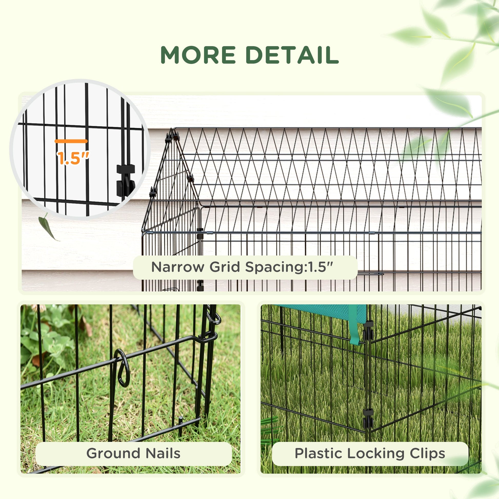 KFX-0818109 73-Inch Small Animal Playpen with Roof for Rabbits, Chickens, and Chinchillas