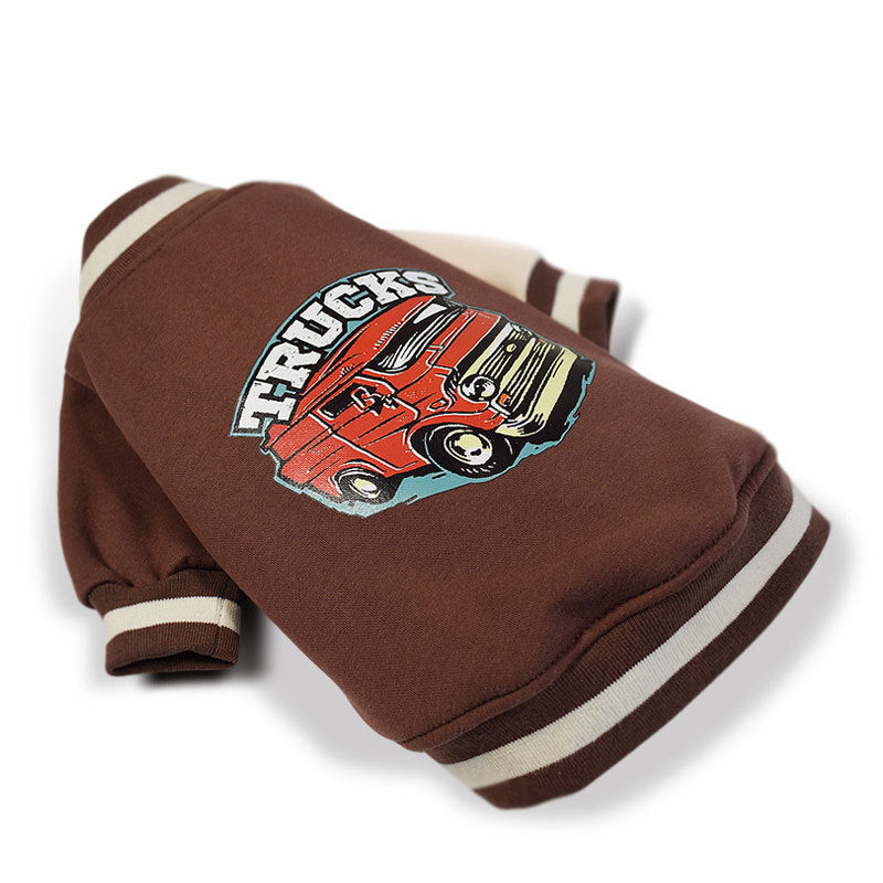 KFX-0819517 Casual Fleece Sweater for Medium Dogs - Brown & Green Designs