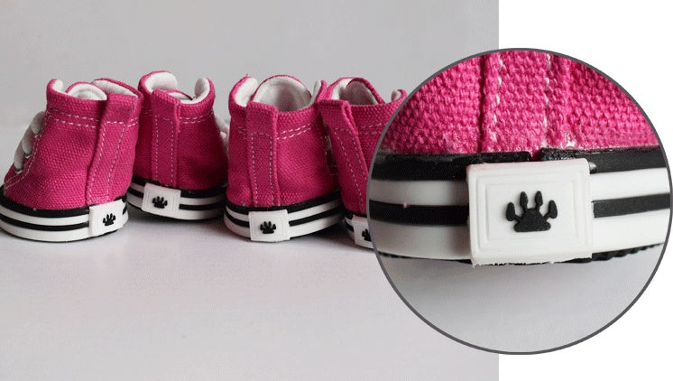 KFX-0821053 Denim Canvas Dog Shoes - Waterproof, Breathable, Non-Slip Footwear for Pets