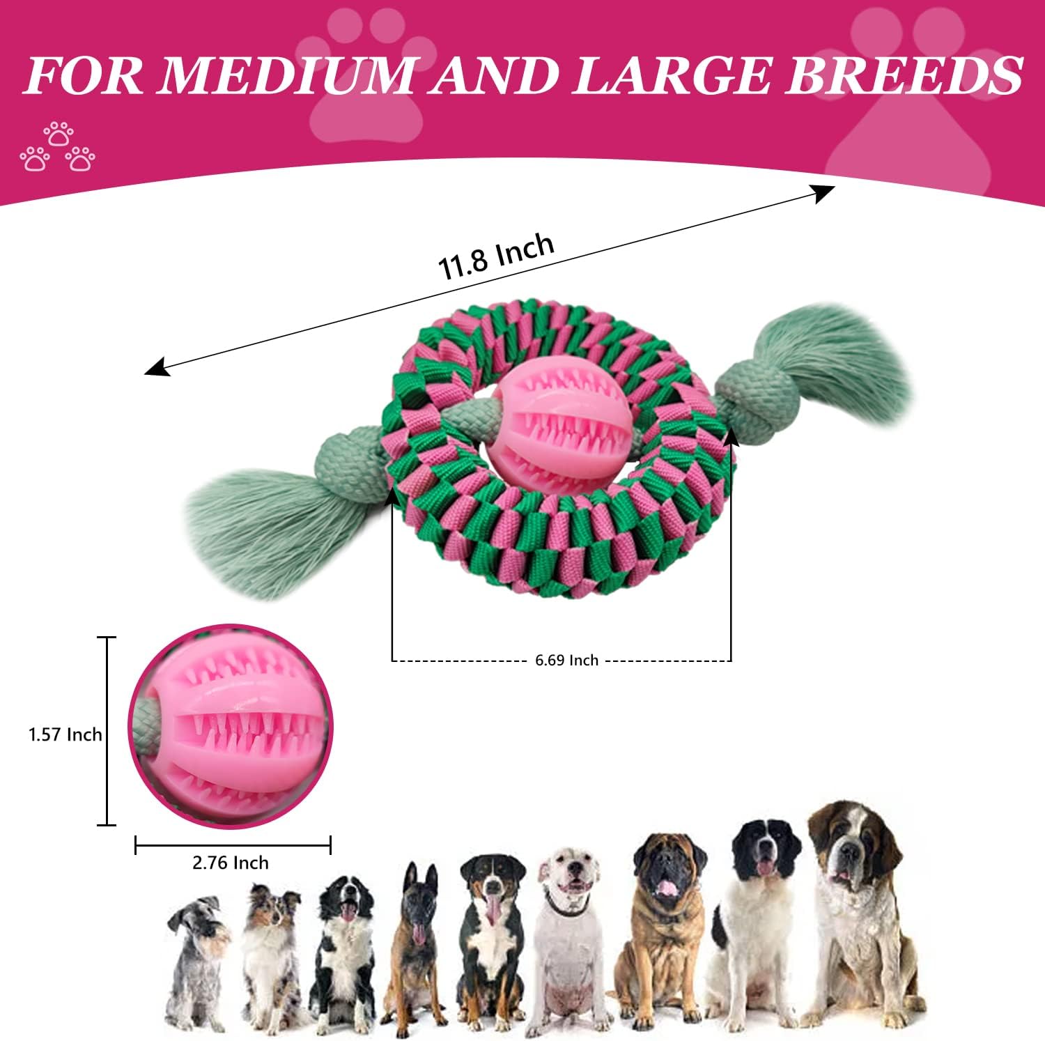 KFX-0821693 Durable Chew Toy for Dogs – Natural Rubber & Nylon for Teeth Cleaning, Exercise, and Interactive Play