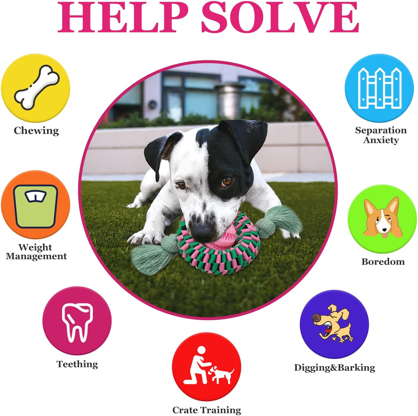 KFX-0821693 Durable Chew Toy for Dogs – Natural Rubber & Nylon for Teeth Cleaning, Exercise, and Interactive Play