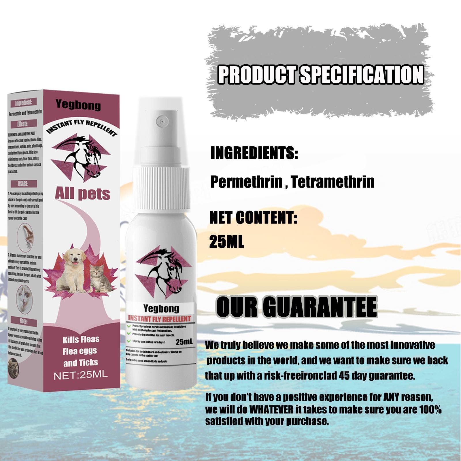KFX-0822077 Pet Flea and Tick Removal Itching Spray for Cats and Dogs – Effective Pest Control for Indoor and Outdoor Use