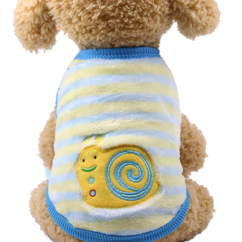 KFX-0822589 Winter Cartoon Flannel Sleeveless Dog Clothes for Small Pets