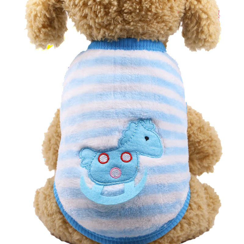 KFX-0822589 Winter Cartoon Flannel Sleeveless Dog Clothes for Small Pets