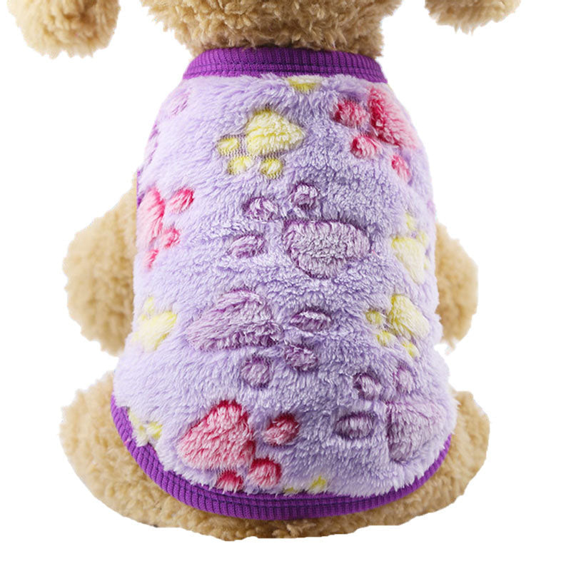 KFX-0822589 Winter Cartoon Flannel Sleeveless Dog Clothes for Small Pets