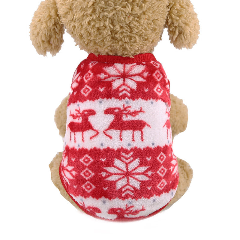 KFX-0822589 Winter Cartoon Flannel Sleeveless Dog Clothes for Small Pets
