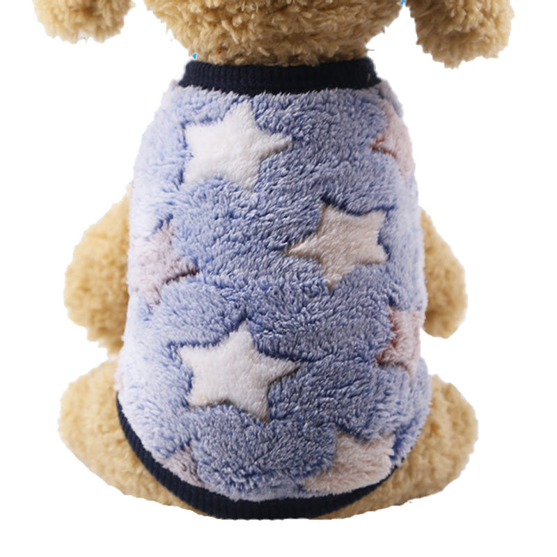 KFX-0822589 Winter Cartoon Flannel Sleeveless Dog Clothes for Small Pets