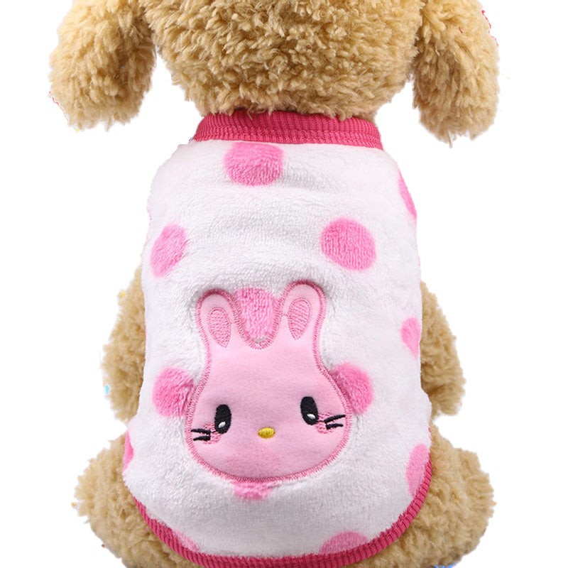 KFX-0822589 Winter Cartoon Flannel Sleeveless Dog Clothes for Small Pets