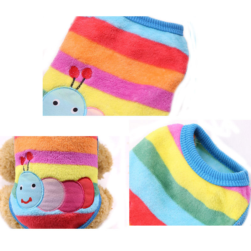 KFX-0822589 Winter Cartoon Flannel Sleeveless Dog Clothes for Small Pets