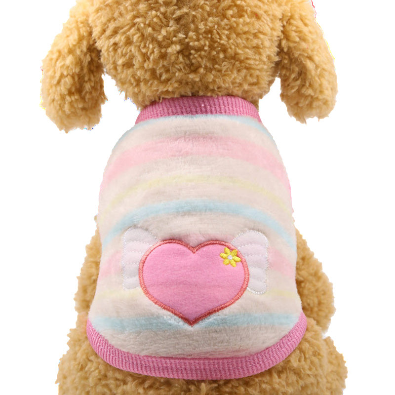 KFX-0822589 Winter Cartoon Flannel Sleeveless Dog Clothes for Small Pets