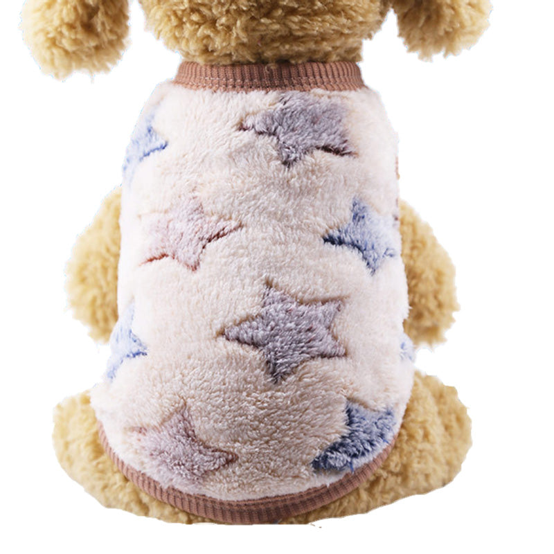 KFX-0822589 Winter Cartoon Flannel Sleeveless Dog Clothes for Small Pets