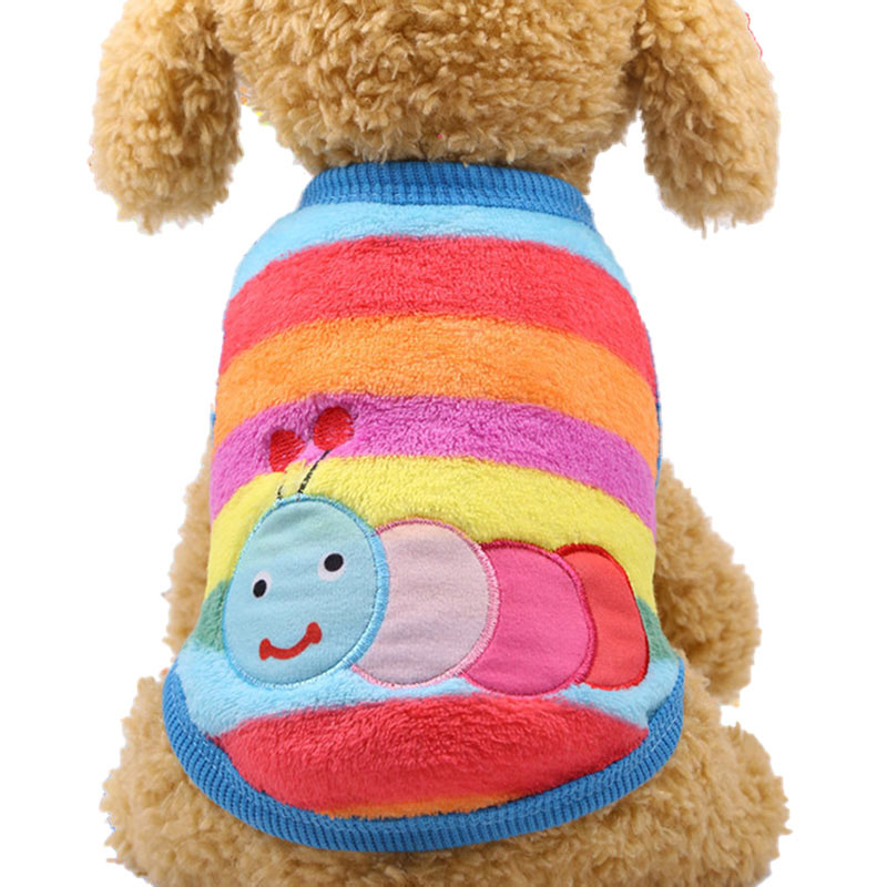 KFX-0822589 Winter Cartoon Flannel Sleeveless Dog Clothes for Small Pets