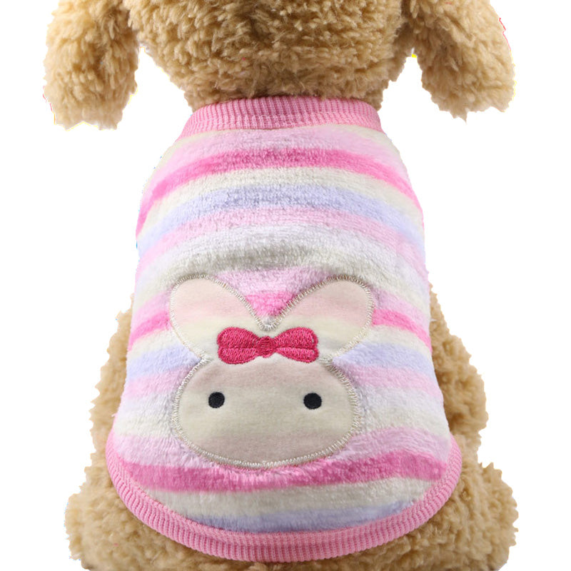 KFX-0822589 Winter Cartoon Flannel Sleeveless Dog Clothes for Small Pets
