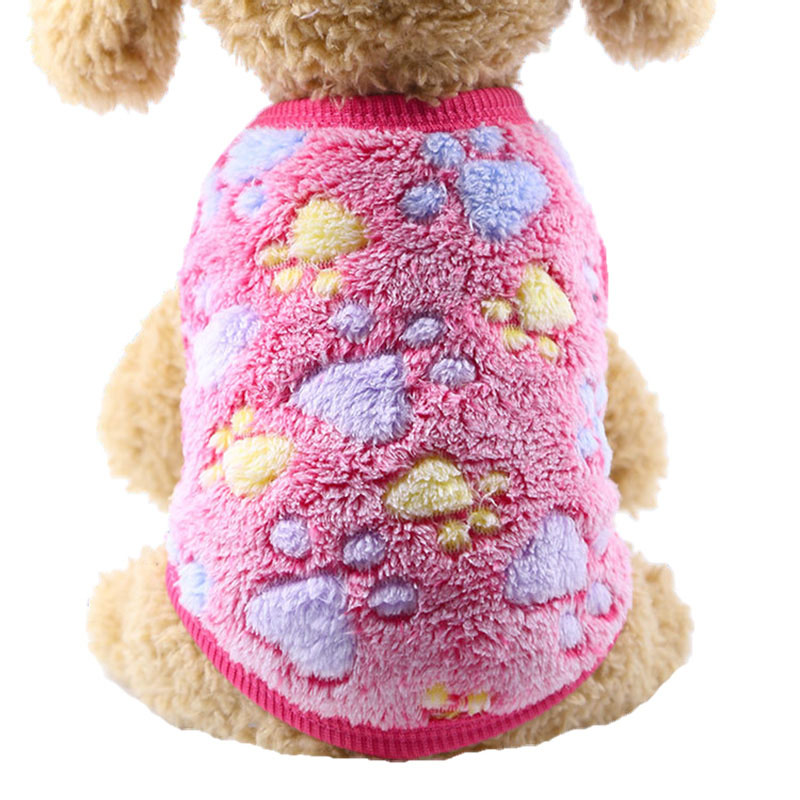 KFX-0822589 Winter Cartoon Flannel Sleeveless Dog Clothes for Small Pets