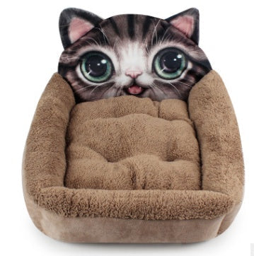 KFX-0824253 Cozy Plush Cat and Dog Kennel Mat in Various Animal Designs
