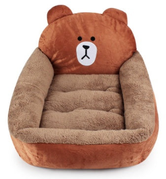 KFX-0824253 Cozy Plush Cat and Dog Kennel Mat in Various Animal Designs