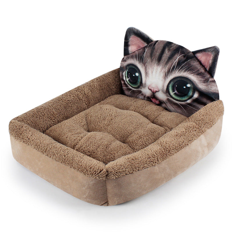 KFX-0824253 Cozy Plush Cat and Dog Kennel Mat in Various Animal Designs