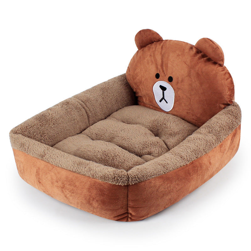 KFX-0824253 Cozy Plush Cat and Dog Kennel Mat in Various Animal Designs